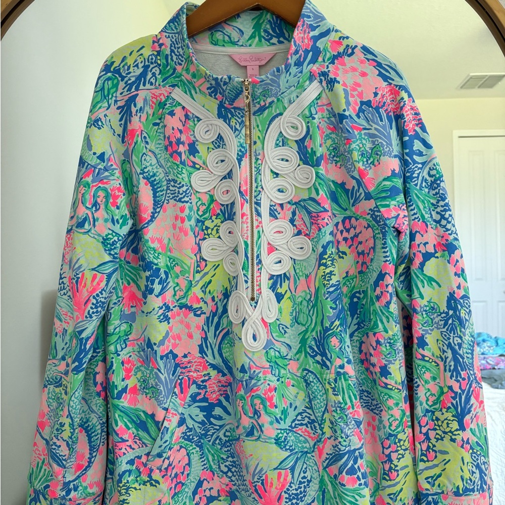 Lilly Pulitzer Pink Aqua Green Blue Print Tunic